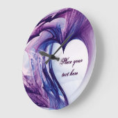 Purple Grunge Heart Große Wanduhr (Winkel)