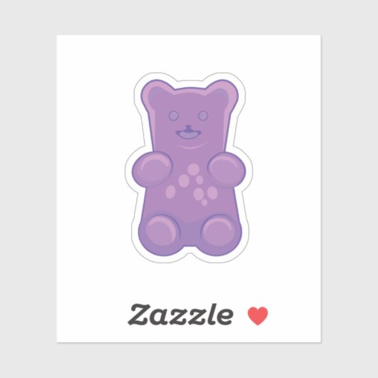 purple gummy bear aufkleber (Blatt)