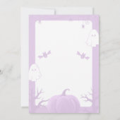 Purple Halloween Monster Baby Shower Design Einladung (Rückseite)