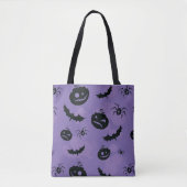 Purple Halloween Tote with creatures booo Tasche (Vorderseite)
