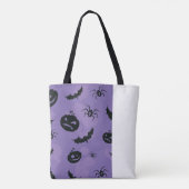 Purple Halloween Tote with creatures booo Tasche (Rückseite)
