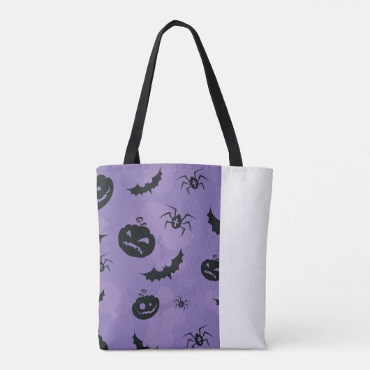 Purple Halloween Tote with creatures booo Tasche (Rückseite)