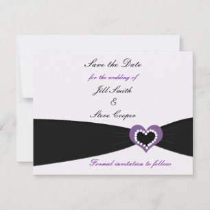Purple Heart Black Ribbon Save the Date