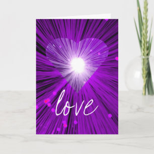 Purple Heart 'Liebe' 'Ihr Text' Grußkarte Karte