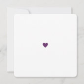 Purple Heart Modern and Minimalist Design Save The Date (Rückseite)