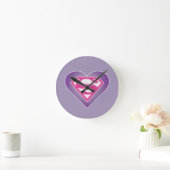Purple Heart S-Shield Runde Wanduhr (Zuhause)