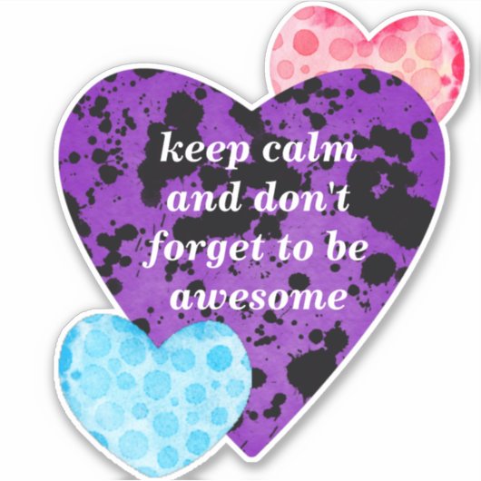 Purple heart vibrant red love aufkleber (Vorderseite)