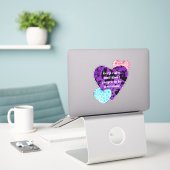 Purple heart vibrant red love aufkleber (Laptop auf Schreibtisch)