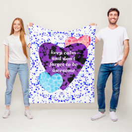 Purple heart vibrant red love fleecedecke