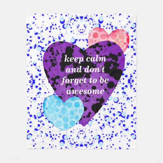 Purple heart vibrant red love fleecedecke (Vorderseite)