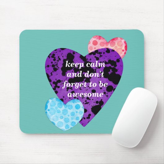 Purple heart vibrant red love mousepad (Mit Mouse)
