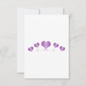 Purple Hearts Design Wedding RSVP Karte (Rückseite)