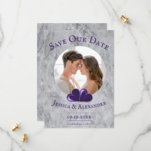 Purple Hearts Foto Save The Date