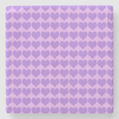 Purple Hearts Seamless Pattern Steinuntersetzer (Vorderseite)