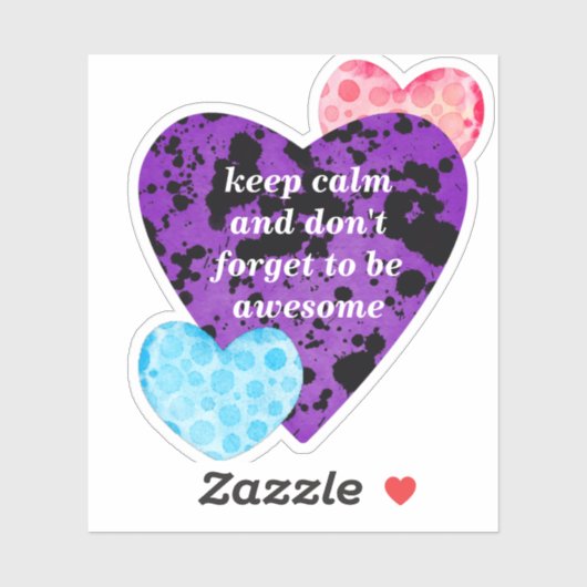 purple hearts vibrant red love aufkleber (Blatt)