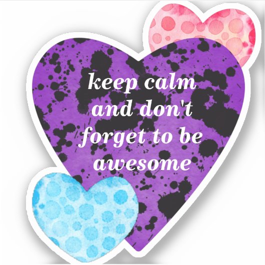 purple hearts vibrant red love aufkleber (Vorderseite)