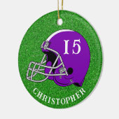 Purple Helmet Christmas Ceramic Ornament (Links)