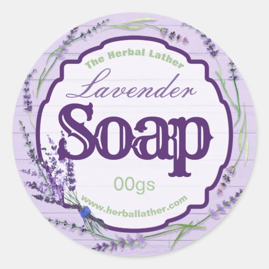 Purple Herbal Lavender Soap Labels Runder Aufkleber (Vorderseite)