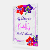 Purple Hibiscus Bridal Shower Welcome Acrylschild (Winkel)