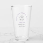 Purple High School Fußballmannschaft Personalisier Glas (Rückseite)