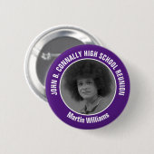 Purple High School Reunion Yearbook Photo Button (Vorne & Hinten)