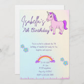 Purple horse and rainbow theme  einladung (Vorne/Hinten)