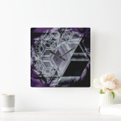 Purple Hue Wall Clock Quadratische Wanduhr (Zuhause)