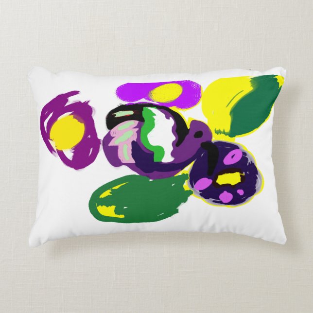 Purple hummingbird and flowers  dekokissen (Vorderseite)