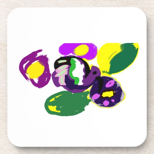 Purple hummingbird and flowers  getränkeuntersetzer (Vorderseite)