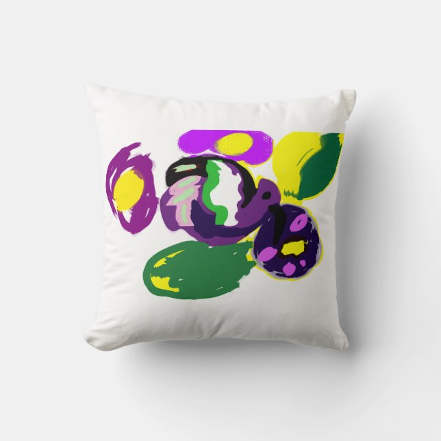 Purple hummingbird and flowers  kissen (Vorderseite)