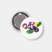 Purple hummingbird and flowers magnet (Vorderseite/Rückseite)