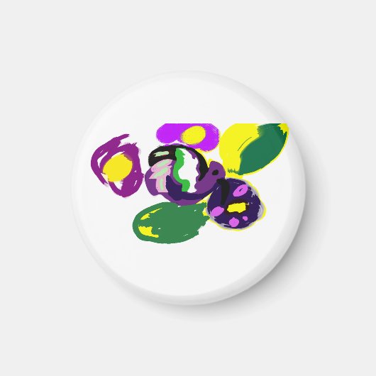 Purple hummingbird and flowers magnet (Vorne)