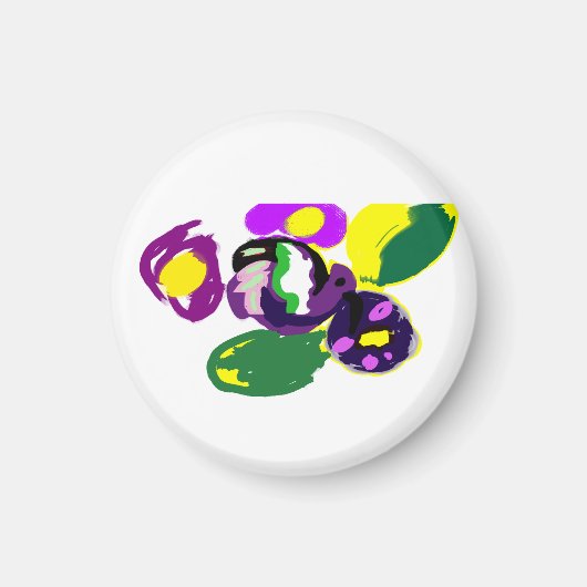 Purple hummingbird and flowers magnet (Vorne)