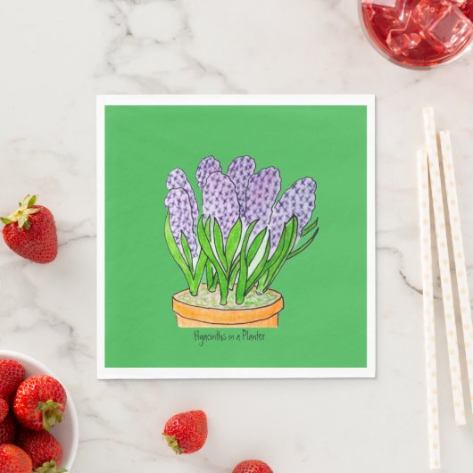 Purple Hyacinths a in Planter Serviette (Beispiel)