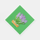 Purple Hyacinths a in Planter Serviette (Ecke)