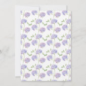 Purple Hydrangea Floral Bridal Shower Invitation Einladung (Rückseite)