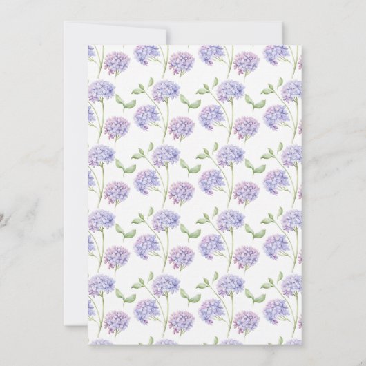 Purple Hydrangea Floral Bridal Shower Invitation Einladung (Rückseite)