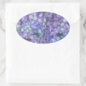Purple hydrangea flowers ovaler aufkleber (Tasche)