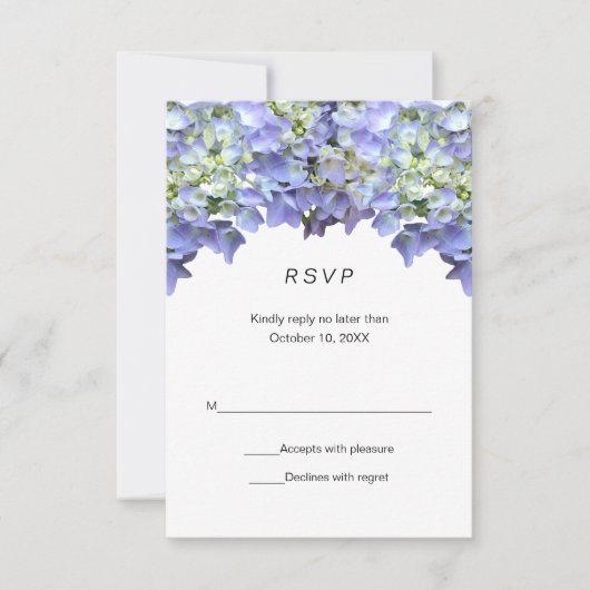 Purple Hydrangea Simple Wedding RSVP (Vorderseite)