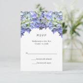 Purple Hydrangea Simple Wedding RSVP (Stehend Vorderseite)