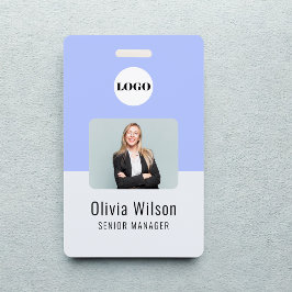 Purple ID Card | Business Logo Employee Photo Ausweis