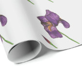 Purple Iris Elegant Wrapping Paper Geschenkpapier (Rolleneckpunkt)