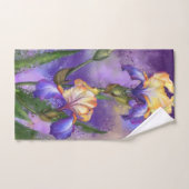 Purple Iris Flower Bath Towel Set - Painting (Handtuch)