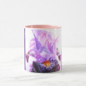 Purple Iris Flower Watercolor Womans Irises  Tasse (Zentrum)