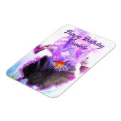 Purple Iris Watercolor Flower Floral Birthday Magnet (Linke Seite)