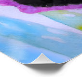 Purple Iris Watercolor Flower Floral Birthday Poster (Ecke)