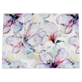 Purple Island Flowers Birthday Große Geschenktüte (Vorderseite)