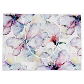 Purple Island Flowers Birthday Große Geschenktüte (Rückseite)