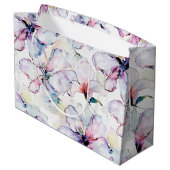 Purple Island Flowers Birthday Große Geschenktüte (Rückseite Schrägansicht)