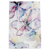 Purple Island Flowers Birthday Mittlere Geschenktüte (Rückseite)